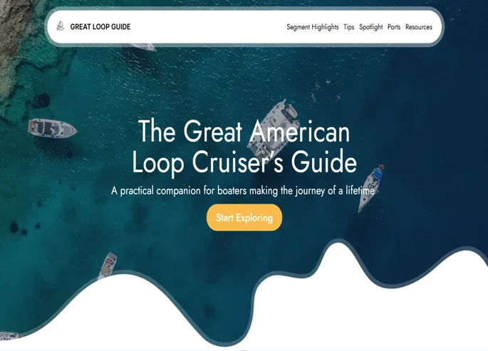 Custom landing page design for The Great American Loop Cruiser's Guide
