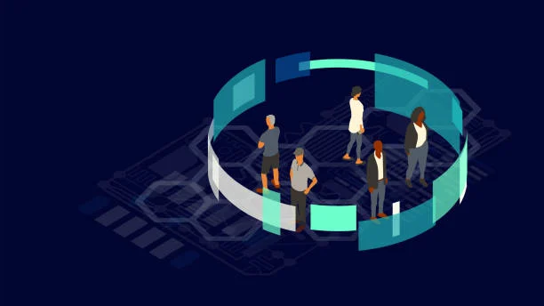 Illustration of diverse users standing within a circular digital interface, representing user-centered web design, performance, and responsive experiences.
Short caption
User-centered web design powered by performance-driven development.