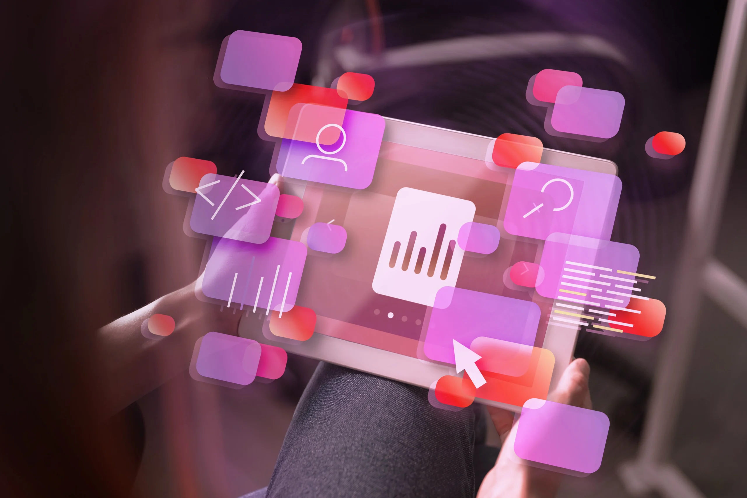 AI-driven personalization in web design shown through code interface highlighting dynamic content and conversion-focused development.