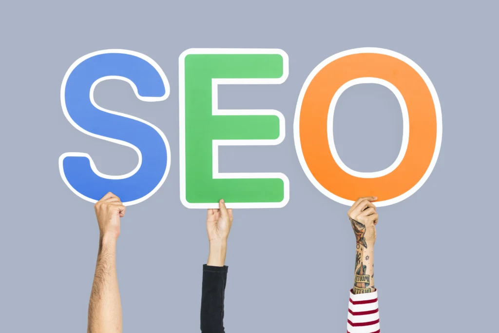 SEO concept with bold letters representing search engine optimization for choosing the best SEO company in the USA